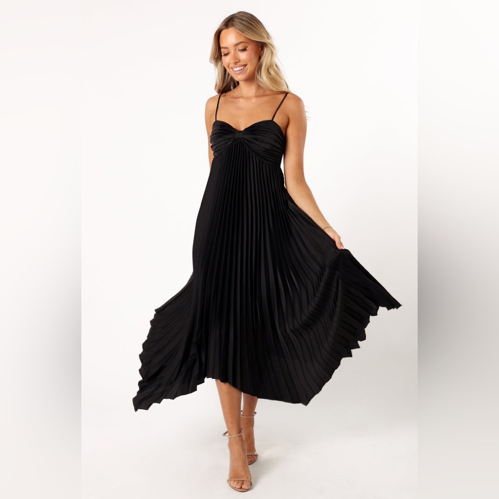 Petal & Pup satin pleated handkerchief hem midi dress nwot